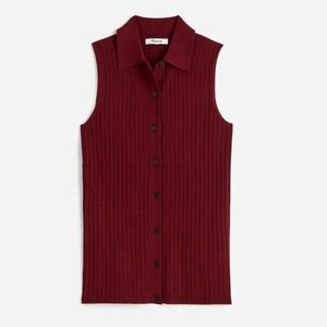 NWT Madewell Signature Knit Button-Front Vest